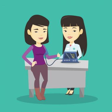 Kan basıncı ölçüm vektör çizim.