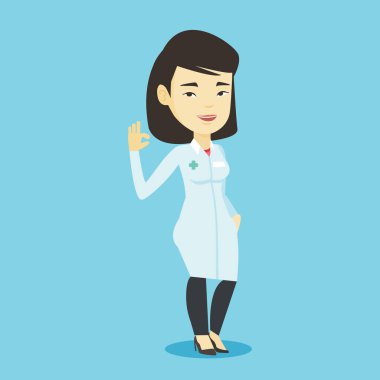 Doktor gösteren ok işareti illüstrasyon vektör.