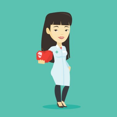 Beslenme uzmanı sunan taze kırmızı elma.