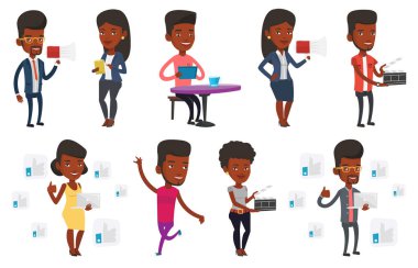 Medya insanların karakter kümesi vektör.