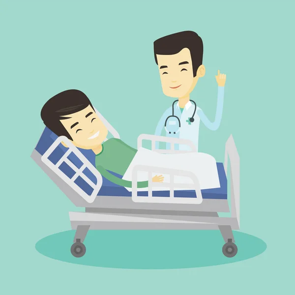 Arzt besucht Patienten Vektor Illustration. — Stockvektor