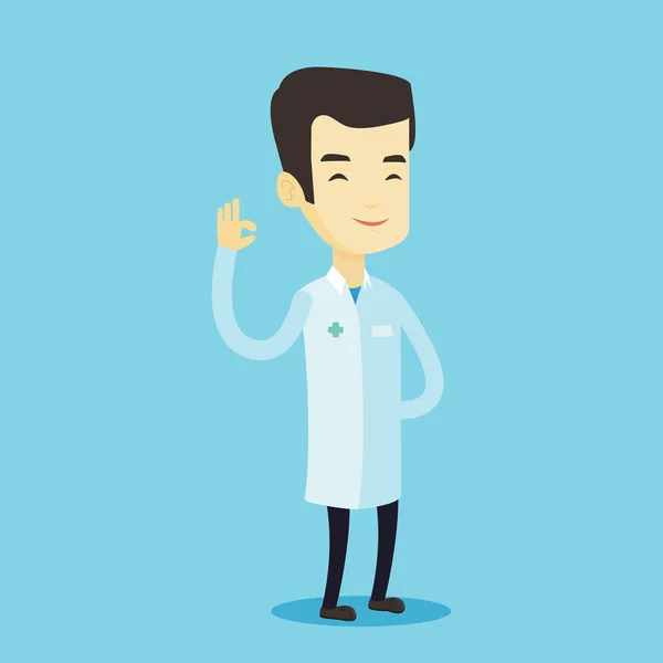 Doctor showing ok sign vector illustration. — Stock Vector