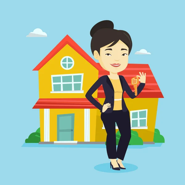 Real estate agent kulcsfontosságú vektor illusztráció. — Stock Vector