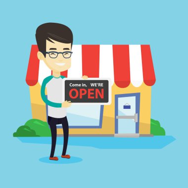 Asya dükkan sahibi açık tabela holding.