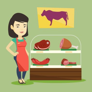 Taze et butchershop olarak sunan kasap.