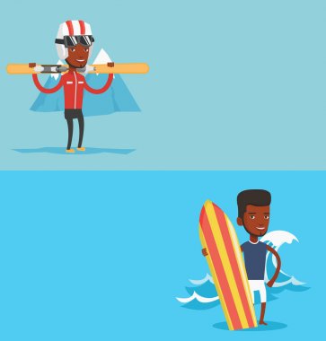 İki spor afiş metin için yer ile.