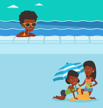 İki afiş metin için yer ile seyahat.