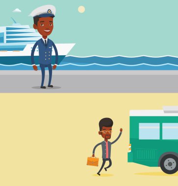 Metin için yer ile iki ulaşım afiş.