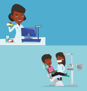 Metin için yer ile iki tıbbi afiş.