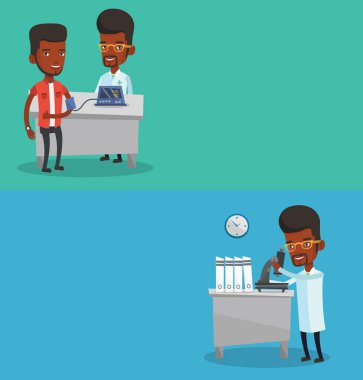 Metin için yer ile iki tıbbi afiş.