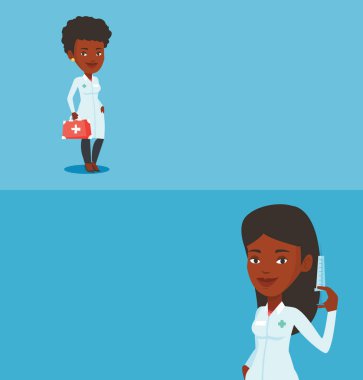 Metin için yer ile iki tıbbi afiş.