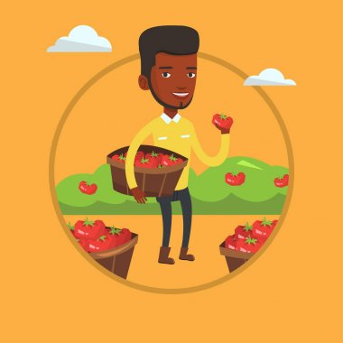 Domates vektör çizim toplama çiftçi.
