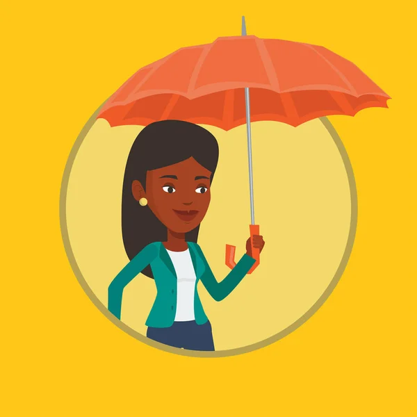 Mujer de negocios agente de seguros con paraguas . — Archivo Imágenes Vectoriales