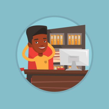 İşadamı office vektör çizim içinde dinlendirici