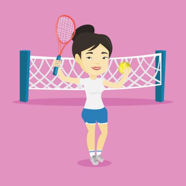 Tenis oyuncu vektör çizim.