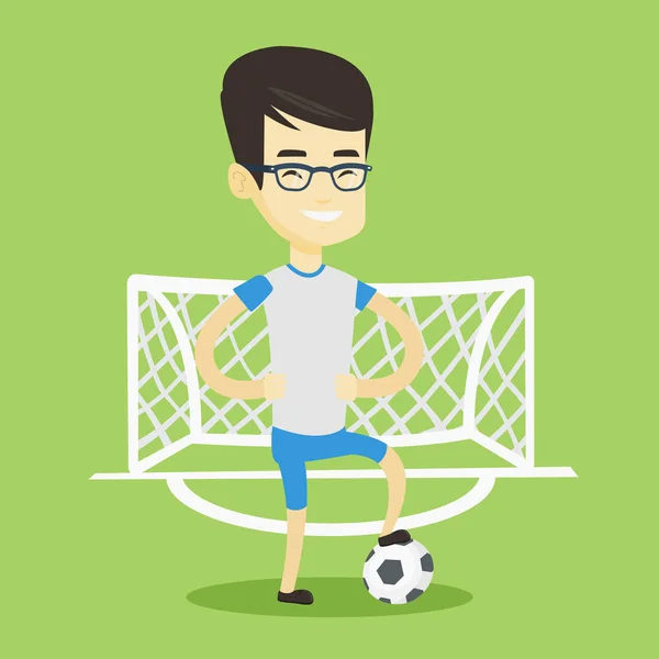 Joueur de football avec illustration vectorielle de balle . — Image vectorielle