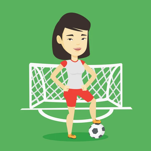 Jogador de futebol com ilustração vetorial bola . — Vetor de Stock