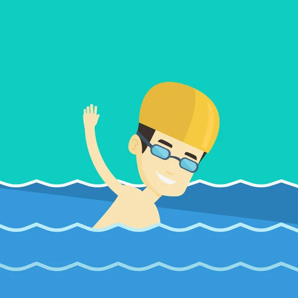 Uomo nuoto vettoriale illustrazione . — Vettoriale Stock