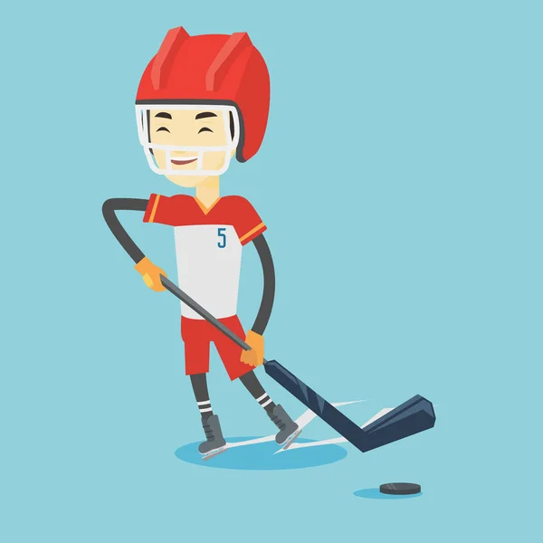 Ice hockey player vector illustration.