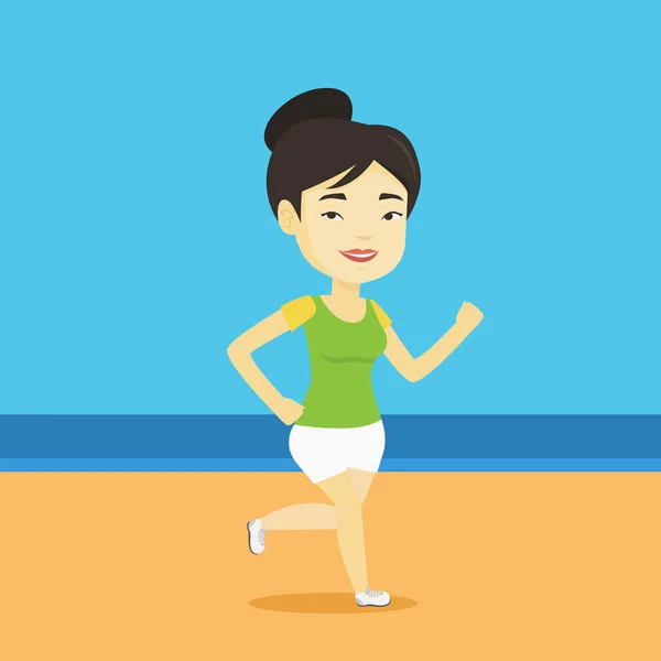 Jeune femme sportive jogging sur la plage . — Image vectorielle