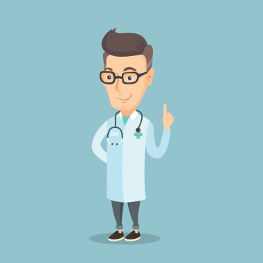 Doktor gösteren parmak vektör çizim.