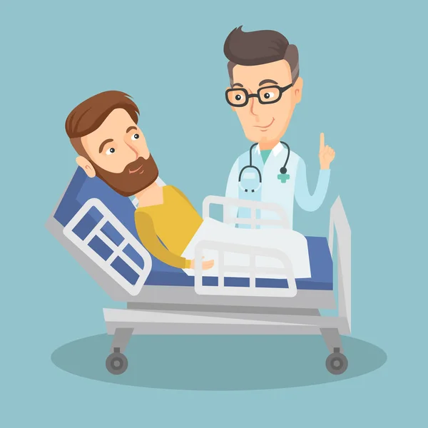 Doctor visiting patient vector illustration. — Stock Vector