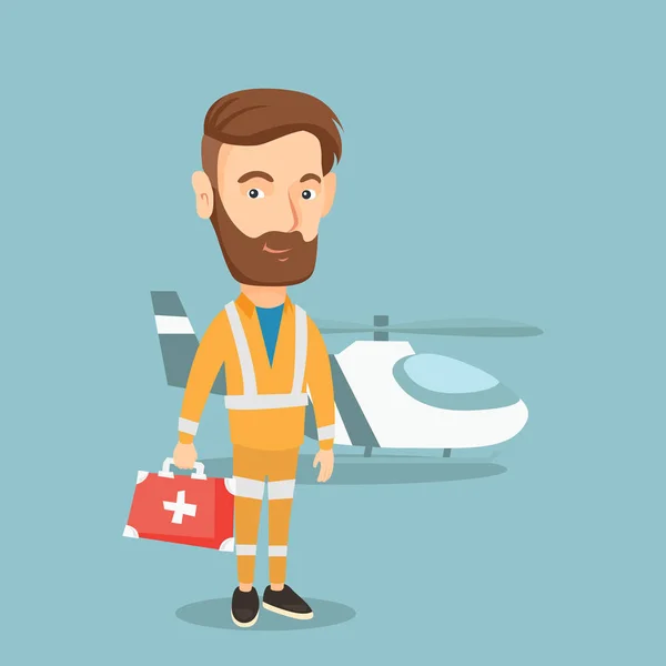 Illustration vectorielle du docteur en ambulance aérienne . — Image vectorielle
