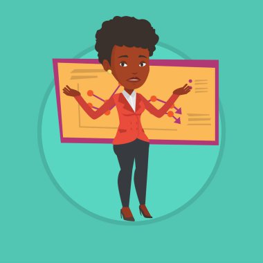 İflas iş kadın vektör çizim.