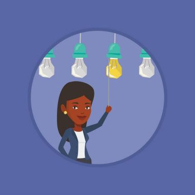 İş fikri vektör çizim sahip kadın.
