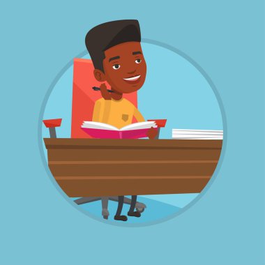 Defter vektör çizim içinde yazma öğrenci.