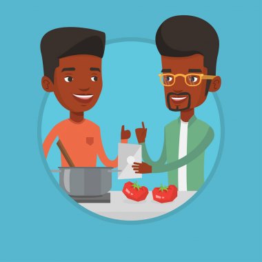 Arkadaşlar sağlıklı sebze yemek pişirme.