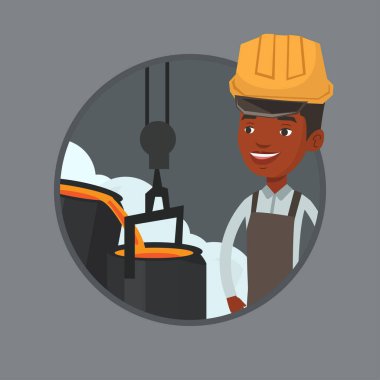 Kask döküm sonra işte işçi.