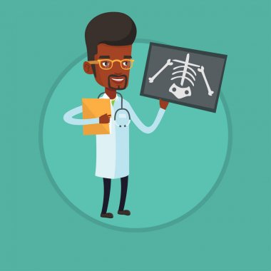 Doktor muayene grafisi vektör çizim.