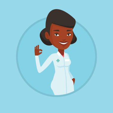 Doktor gösteren ok işareti illüstrasyon vektör.