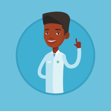 Doktor gösteren parmak vektör çizim.