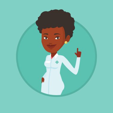 Doktor gösteren parmak vektör çizim.