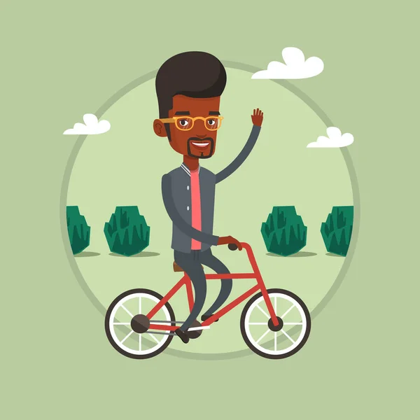 Man rijden fiets vectorillustratie. — Stockvector