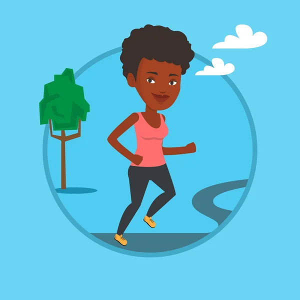 Mujer joven corriendo ilustración vector . — Vector de stock