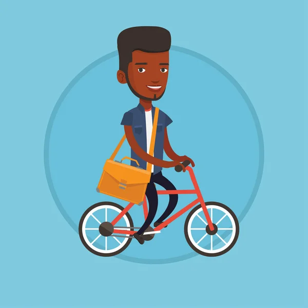 Hombre montar bicicleta vector ilustración . — Vector de stock
