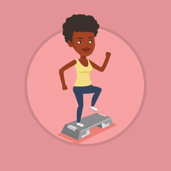 Γυναίκα άσκησης σε πιο απότομη εικονογράφηση διάνυσμα. — Διανυσματικό Αρχείο