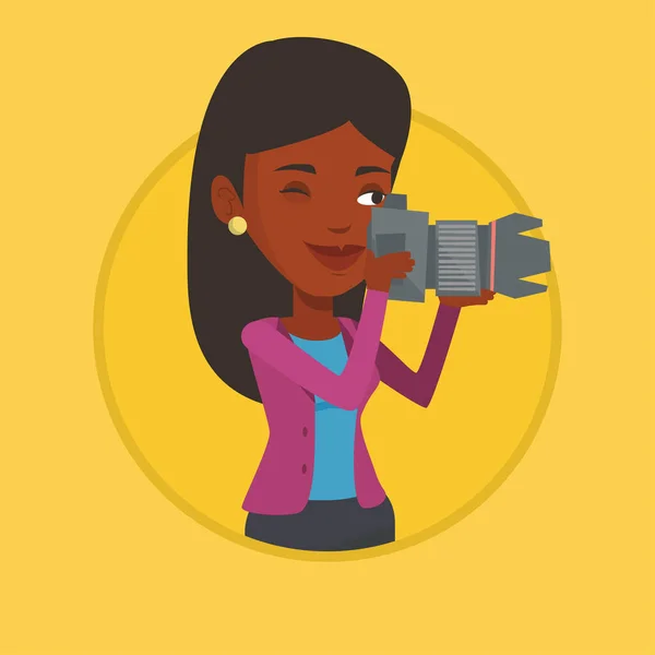 Fotograaf nemen foto vectorillustratie. — Stockvector