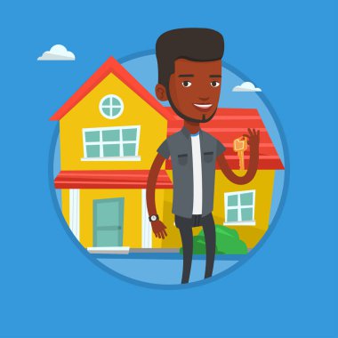 Emlakçı anahtar vektör çizim ile.