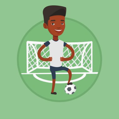 Futbolcu top vektör çizim ile.