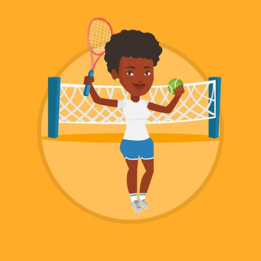 Tenis oyuncu vektör çizim.