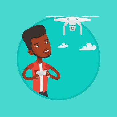 Adam uçan uçak vektör çizim.