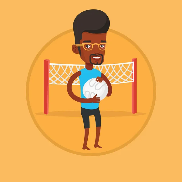 Beach volleyball player vector illustration. — Stock Vector