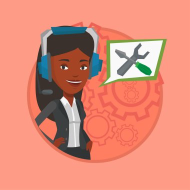 Teknik destek operatör vektör çizim.