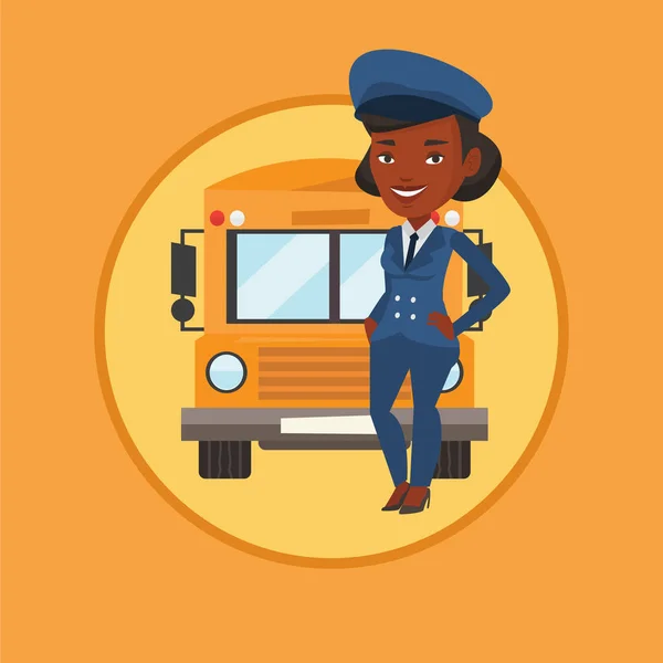 Illustrazione vettore conducente scuolabus . — Vettoriale Stock