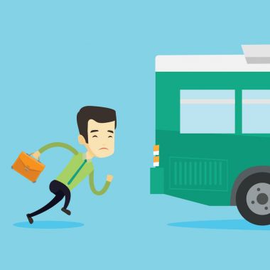 Otobüs koşan kilise adam.