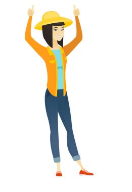 Çiftçi ile yükseltilmiş silah ayakta.